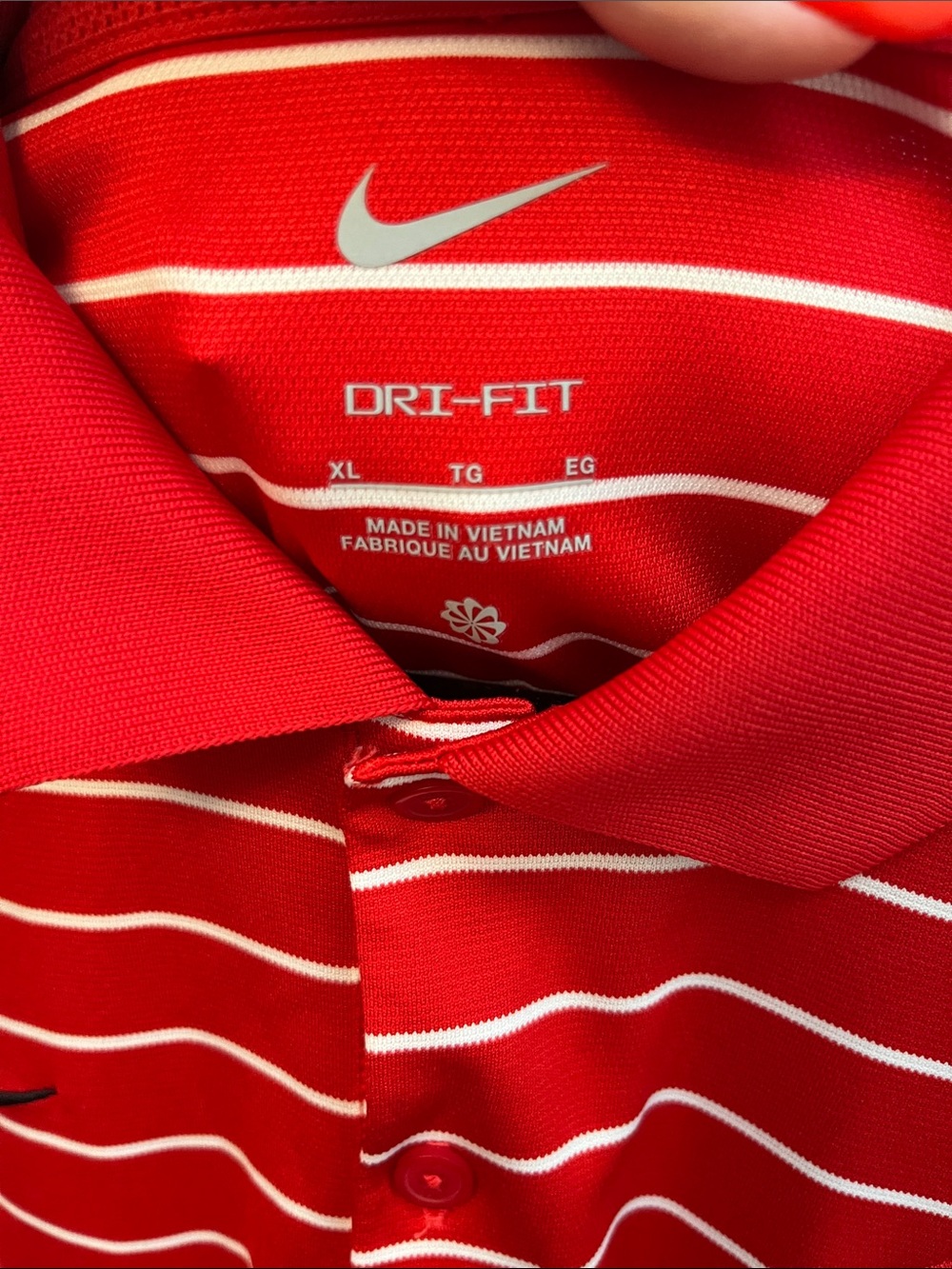 Nike Men’s Red & White Striped Georgia Bulldogs Polo - Picture 2 of 3